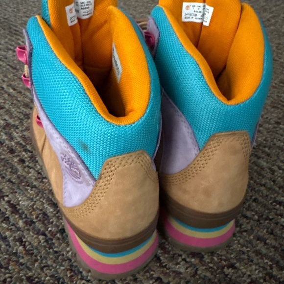 Timberland Euro Hiker 'Mixed Media’ Wheat Leather Wmns Size 7 Hiking Boots A4126 - Picture 4 of 5